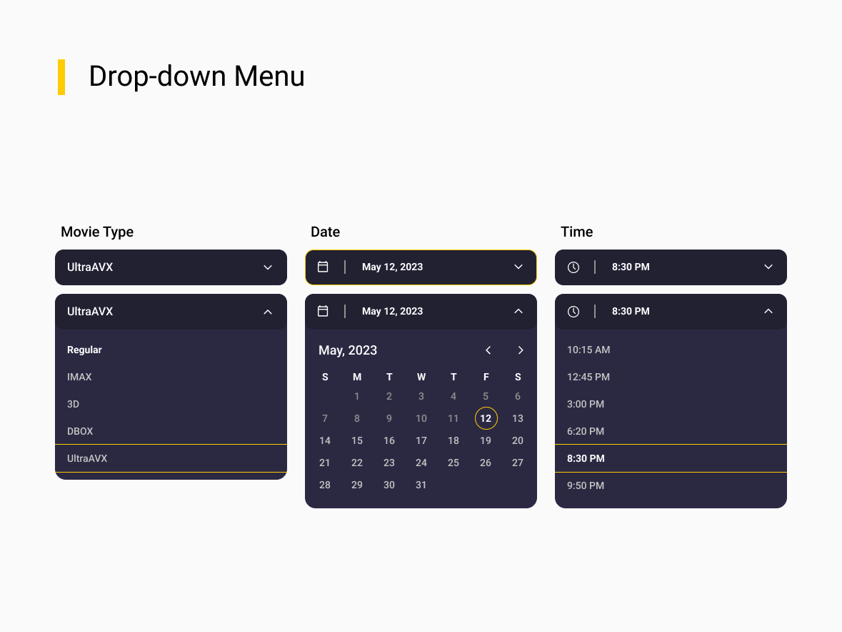 Brand 5 - Dropdown menus
