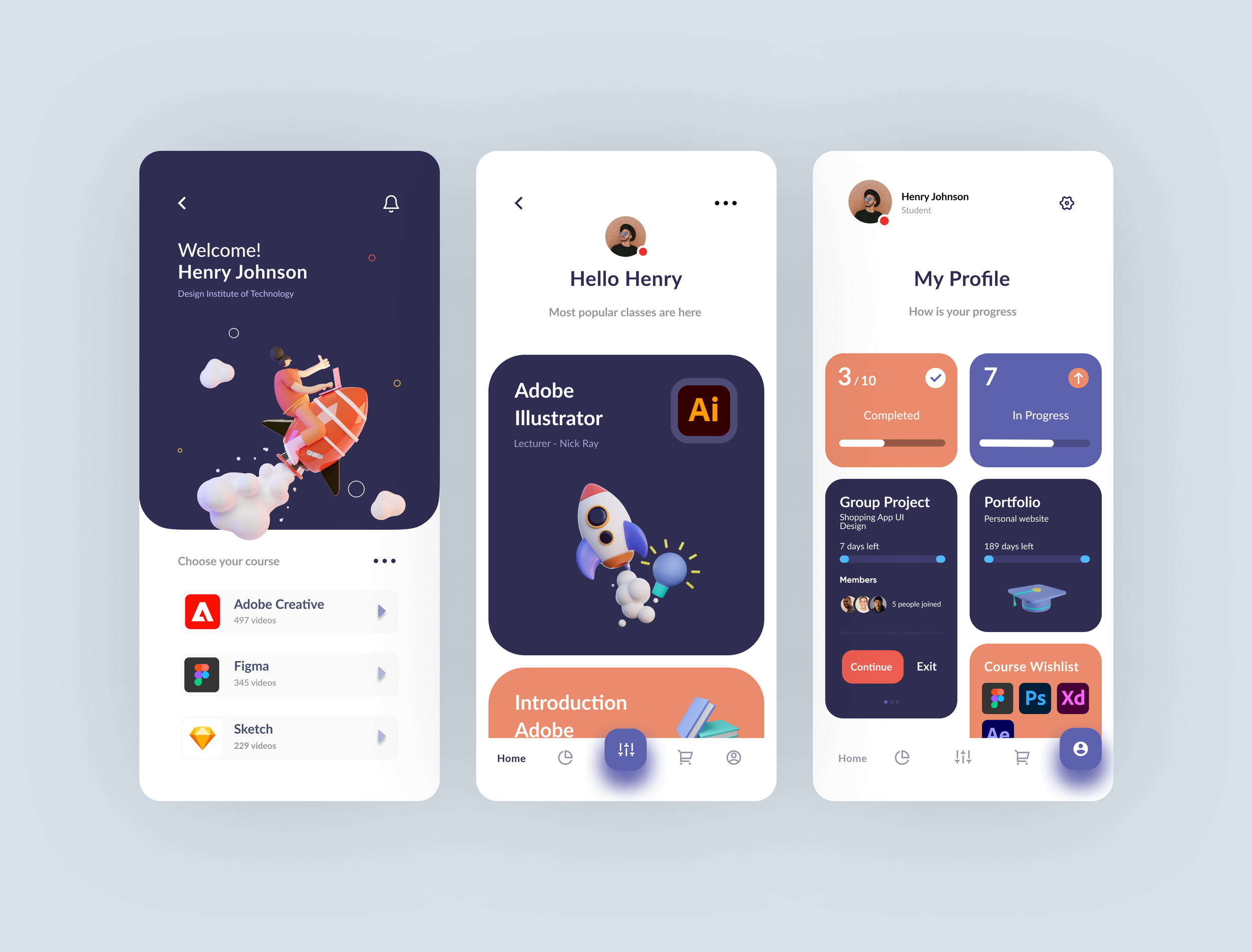 Online Design Course Hub UI
