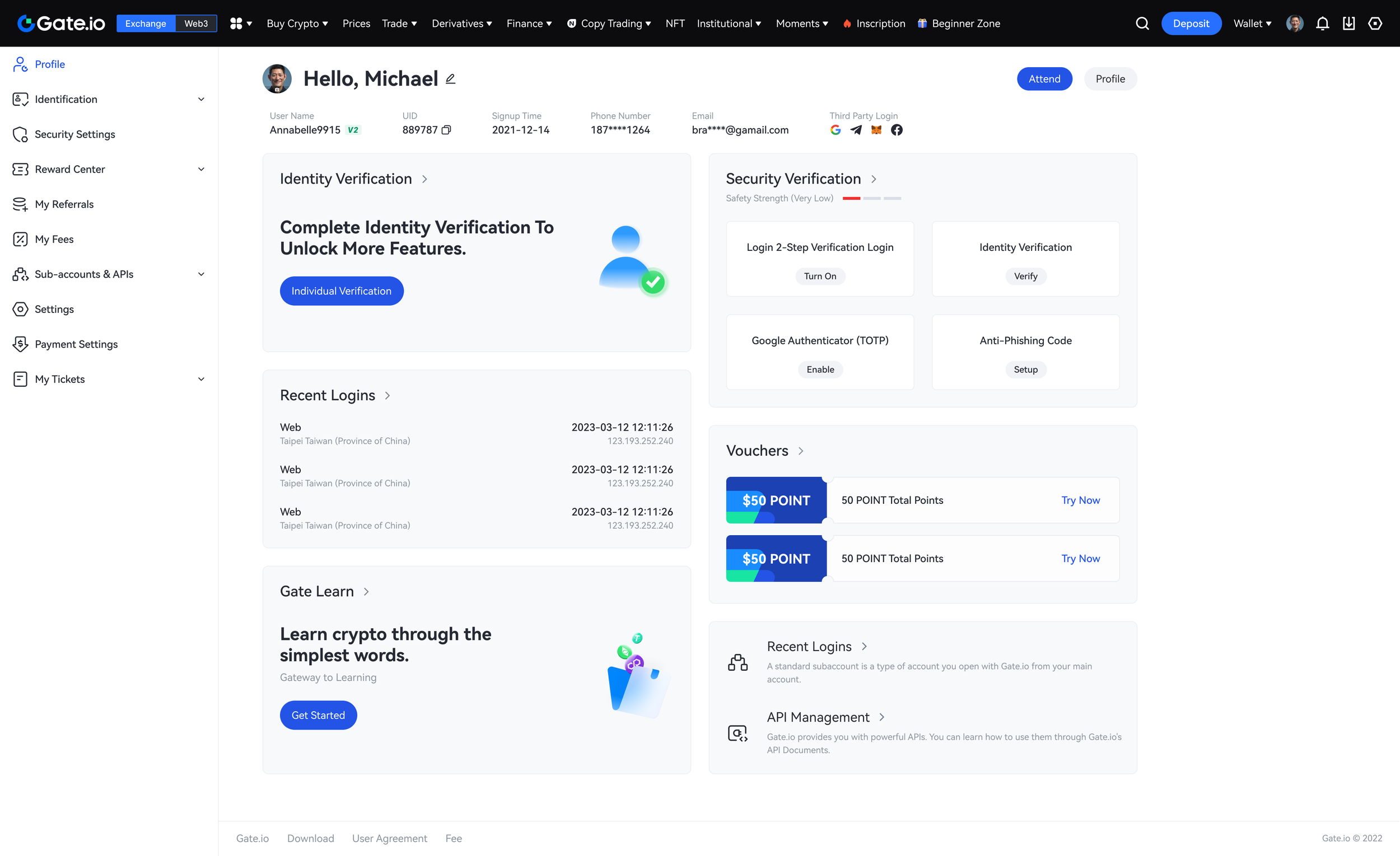 My Profile Light Mode