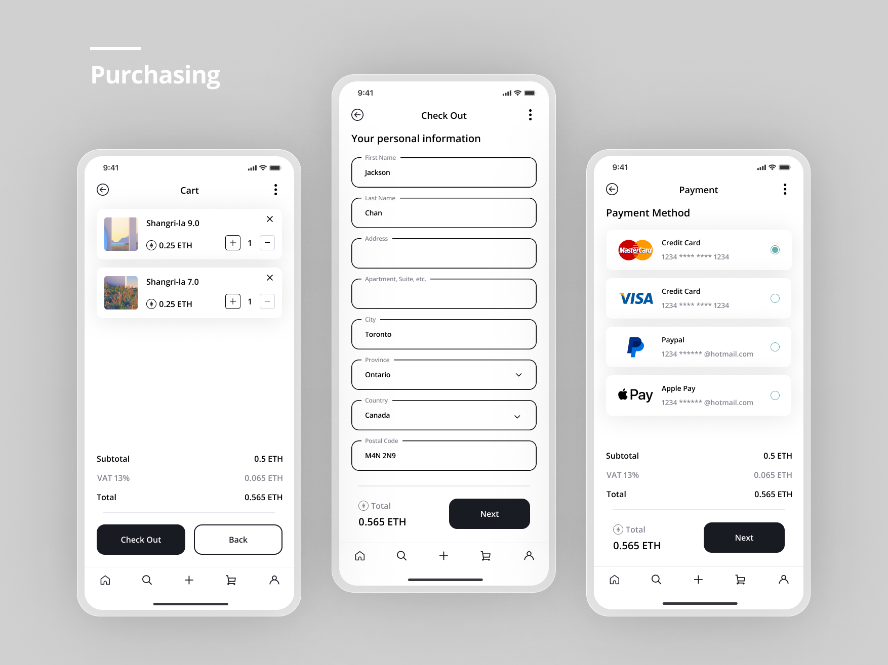 Purchasing Screens