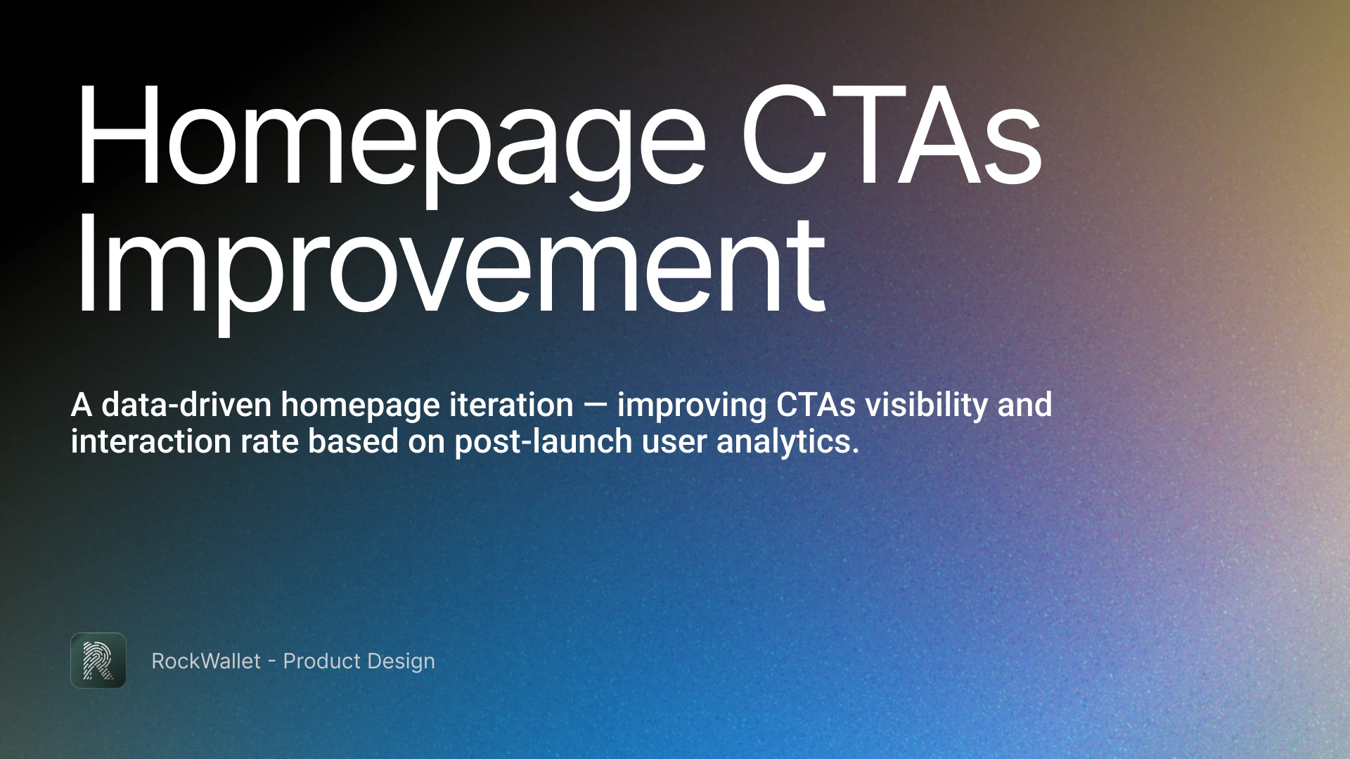 Homepage CTAs Improvement