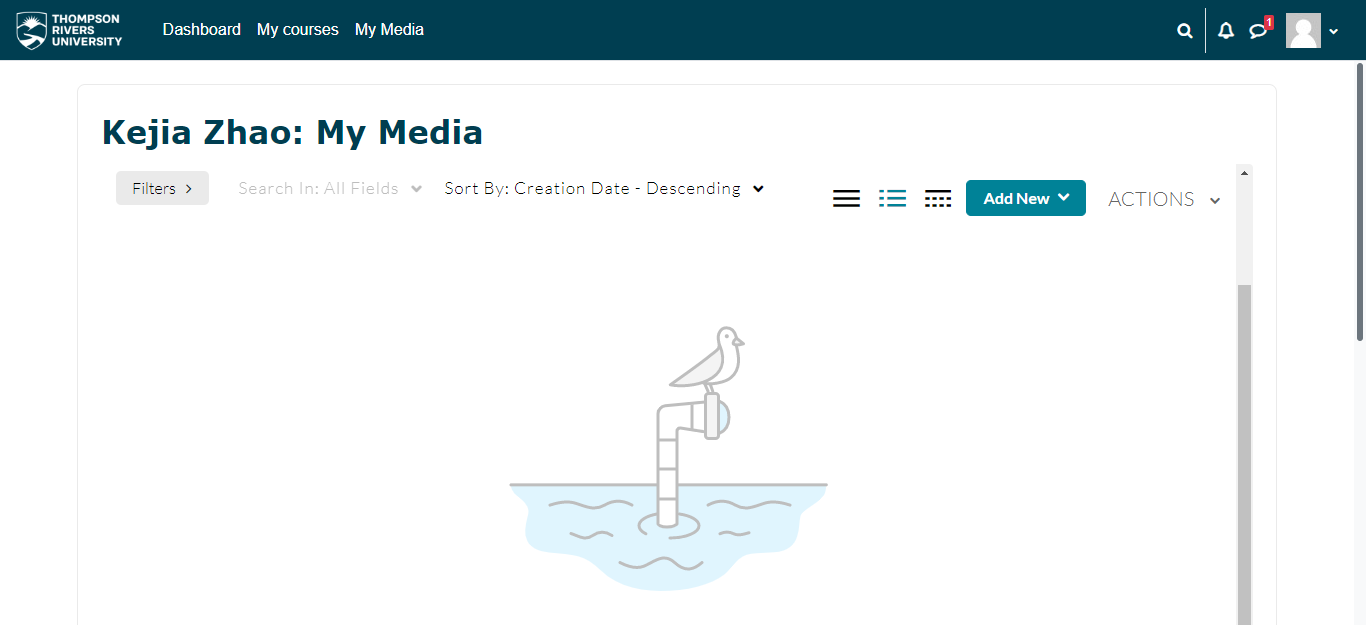 Existing Moodle My Media