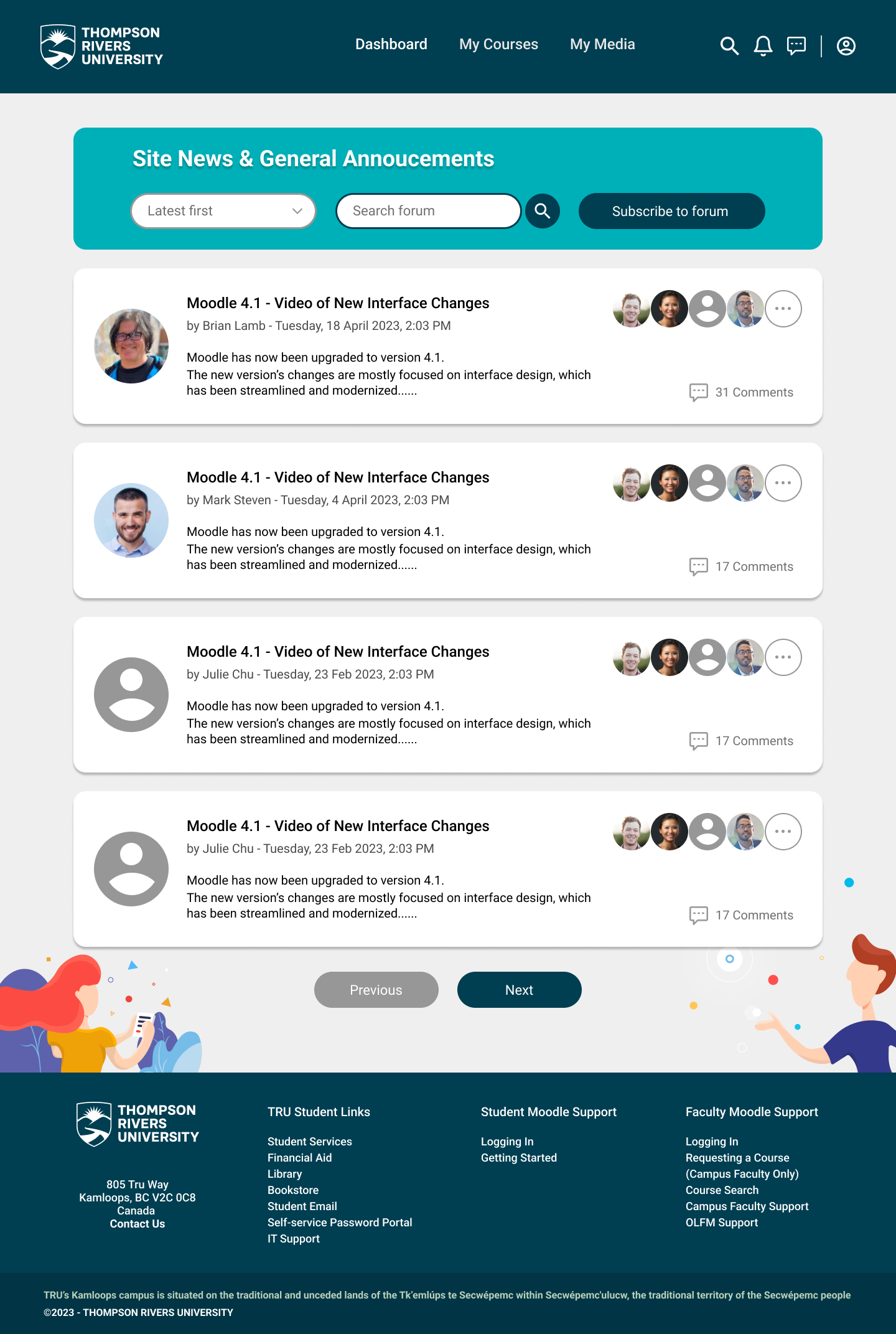 Latest Announcements Redesign