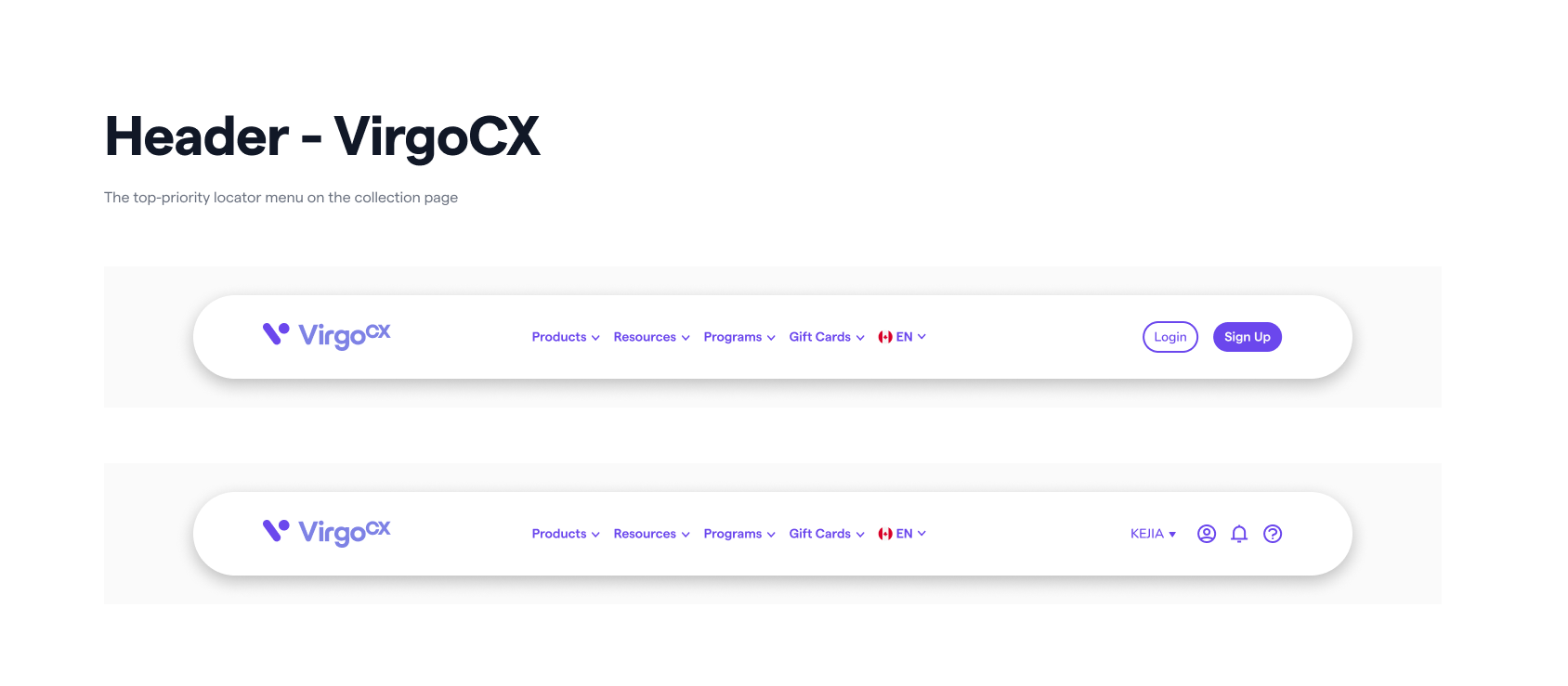 Header VirgoCX
